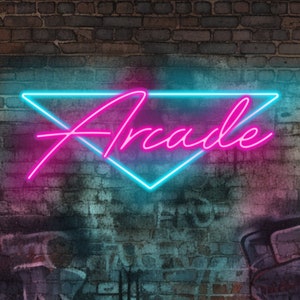 Retro Arcade Neon Sign - Your Arcade / Man-cave LED Sign / Vice Colors Sign