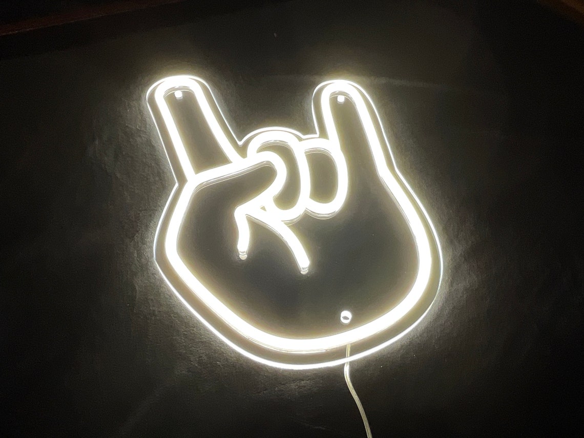 Rhg Sign Rock on Fingers LED Neon Sign – Handmade Home Decor - Etsy
