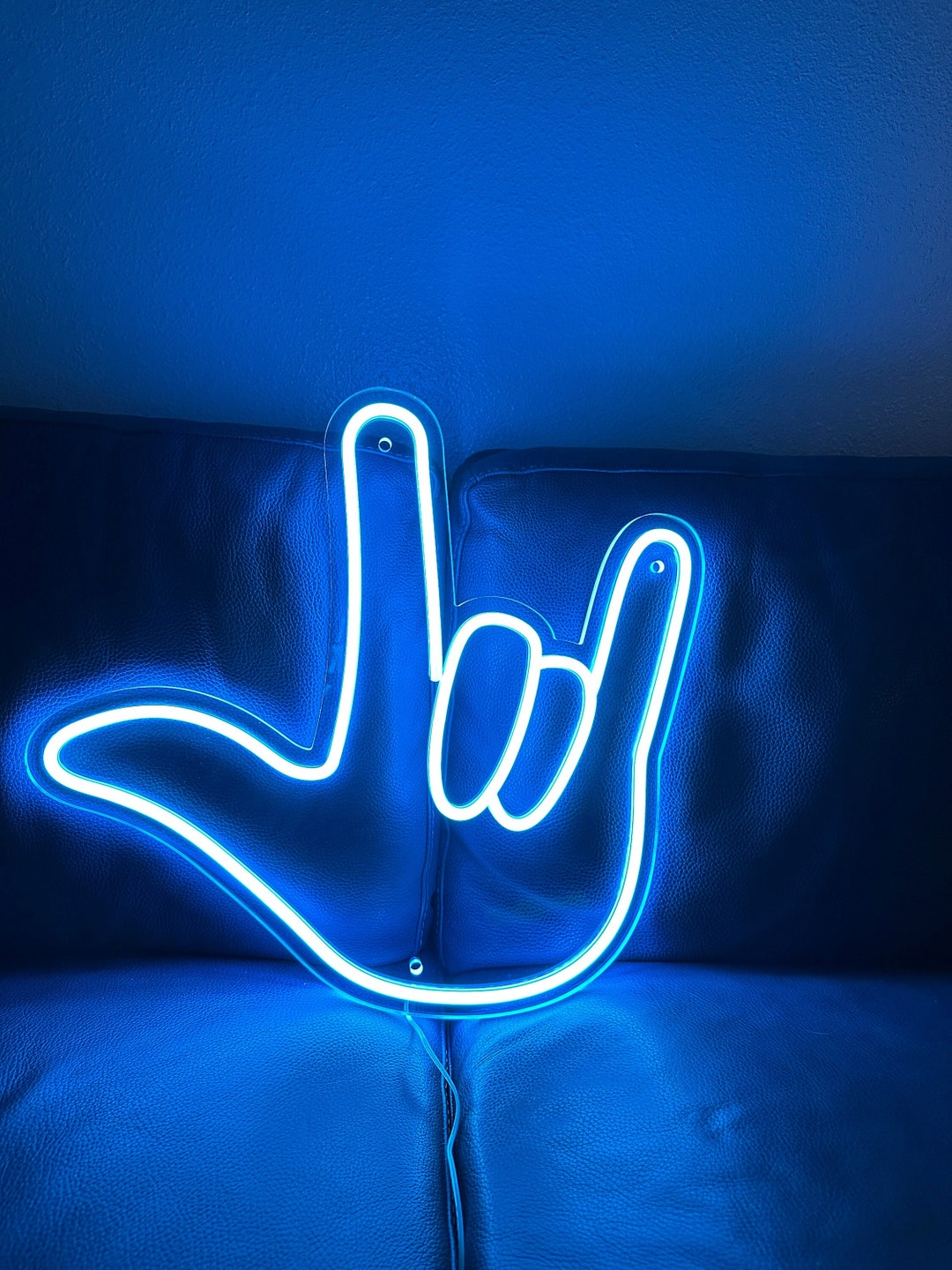 I Love You Hand Sign LED Neon – Home Decor, International Sign Language ...