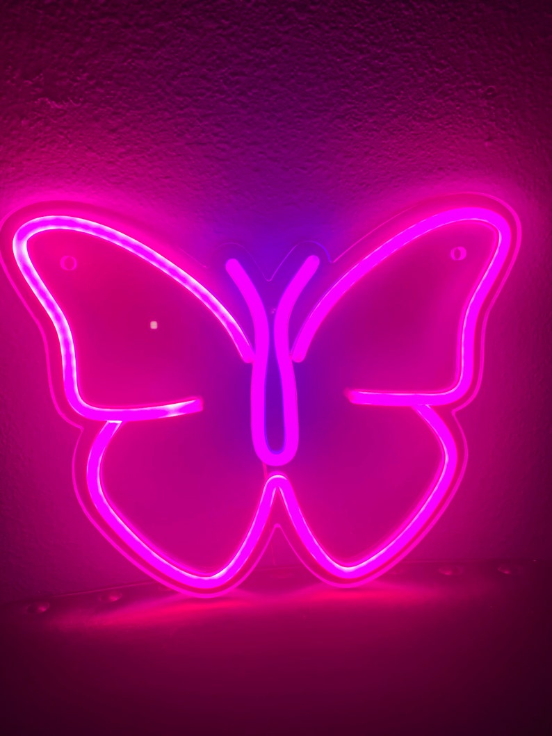 Butterfly Neon Sign Custom Color Butterfly Girls Room Neon | Etsy
