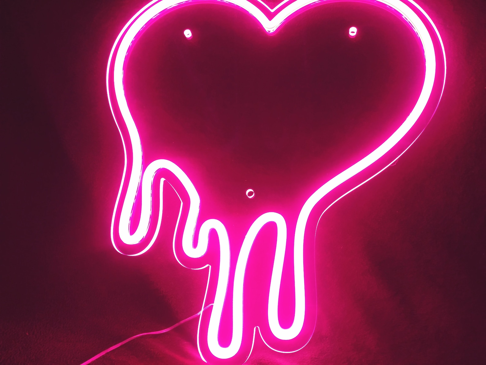 Dripping Heart Neon Sign Custom Color Melting Heart Girls | Etsy