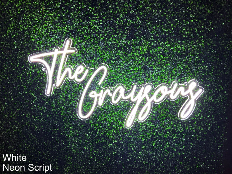 Neon Sign For Grass wall Customize Your Name Neon Sign, Perfect for Reception and Wedding Photo Backdrop image 3