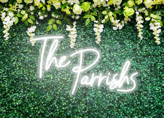 Neon Sign for Grass Wall Customize Your Name Neon Sign, Perfect for  Reception and Wedding Photo Backdrop 