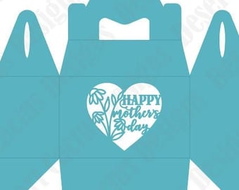 Mother's Day Gable Box Template SVG, Silhouette - Cricut - Digital Upload