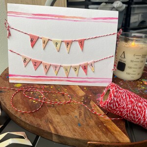 Personalised Watercolour Bunting Card