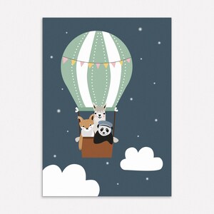 Grußkarte Kinder, Karte mit Heißluftballon, Geburtstagskarte