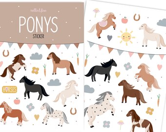 Sticker Ponys / Pferde für Kinder
