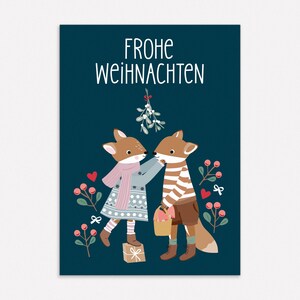 Grußkarte zu Weihnachten, Weihnachtskarte, Karte Mistelzweig