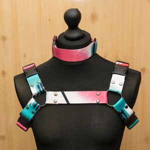 Funky Pride Bulldog Harness – Adjustable Colorblock Festival Chest Gear