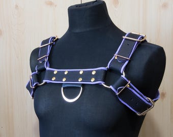 Handcrafted Leather Bulldog Harness: Adjustable Festival Wear