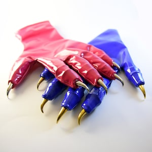 Clawed Vinyl Gloves – BDSM Fetish Gloves with Metal Tips – Alt Fashion & Cosplay image 8