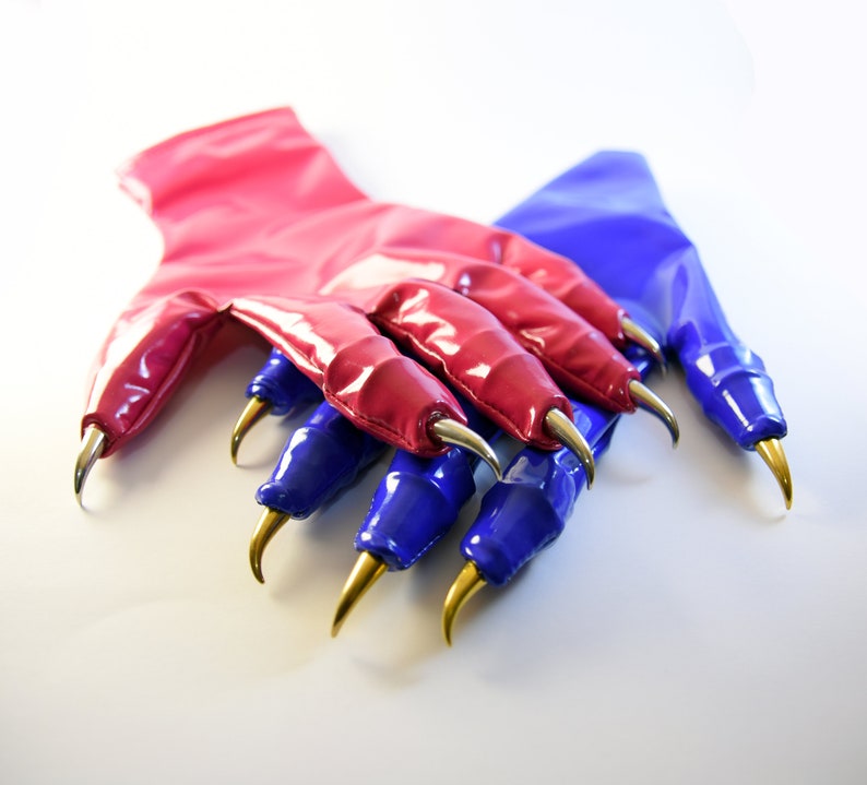 Clawed Vinyl Gloves – BDSM Fetish Gloves with Metal Tips – Alt Fashion & Cosplay image 8