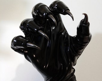 Clawed Vinyl Gloves – BDSM Fetish Gloves with Metal Tips – Alt Fashion & Cosplay