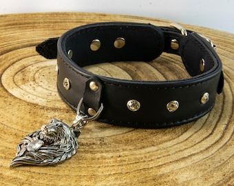 Collier en cuir White Wolf Dimond