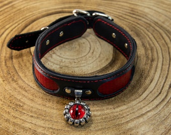 Collier en cuir Red Eye Skull