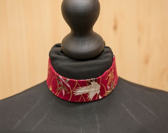 Ribbon Printed Choker (Cranes)