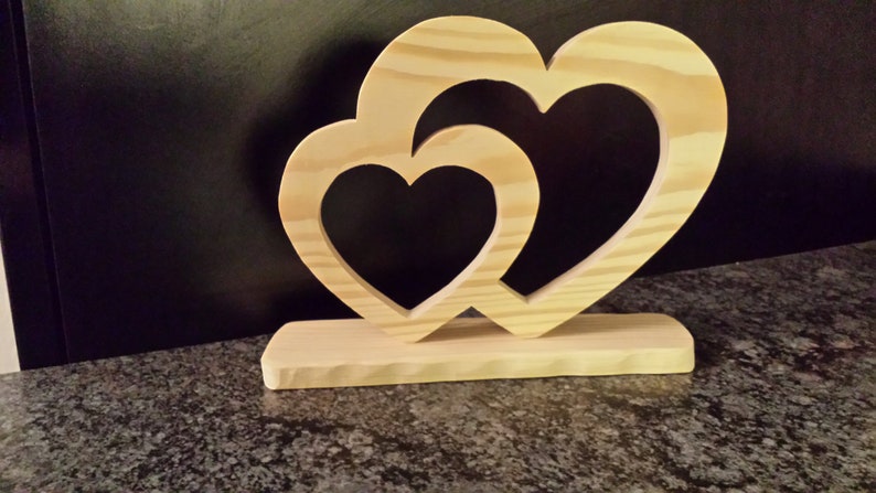 Doppelherz aus Naturholz Hochzeit Herz Geschenk | Etsy