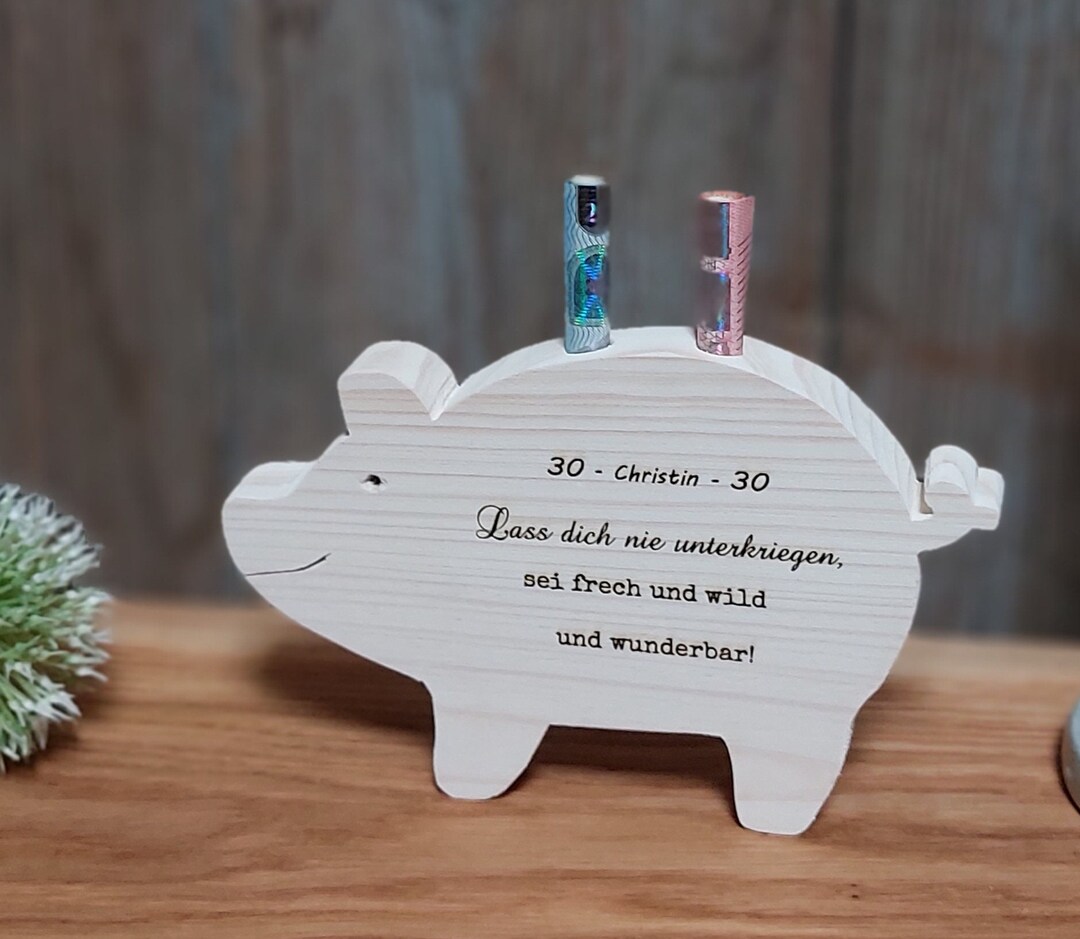 Geldgeschenk Sparschwein mit Gravur Hochzeit Taufe Geburt Etsy.de