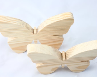 2er Set Holz Deko Schmetterling Landhaus  basteln, Holzdekoration, Fensterdeko, Einzugsgeschenk, Frühlingsdeko