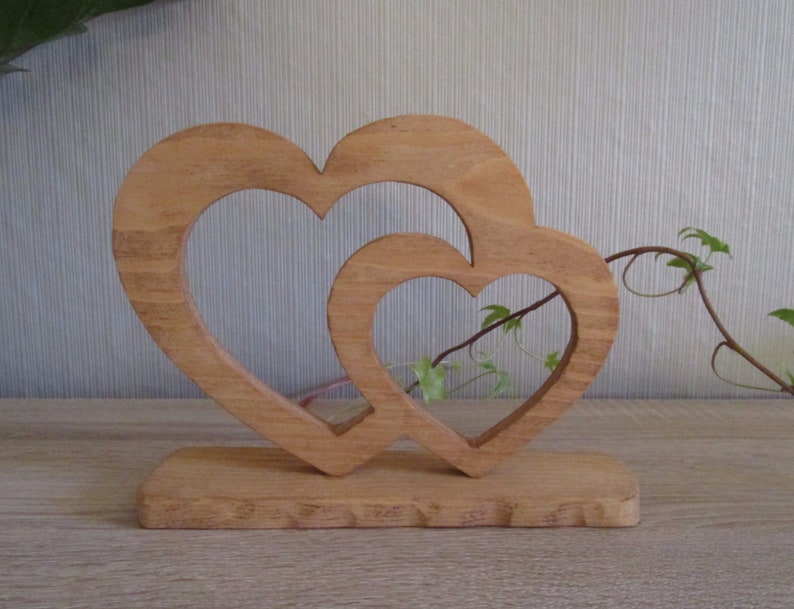 Doppelherz aus Naturholz Hochzeit Herz Geschenk | Etsy