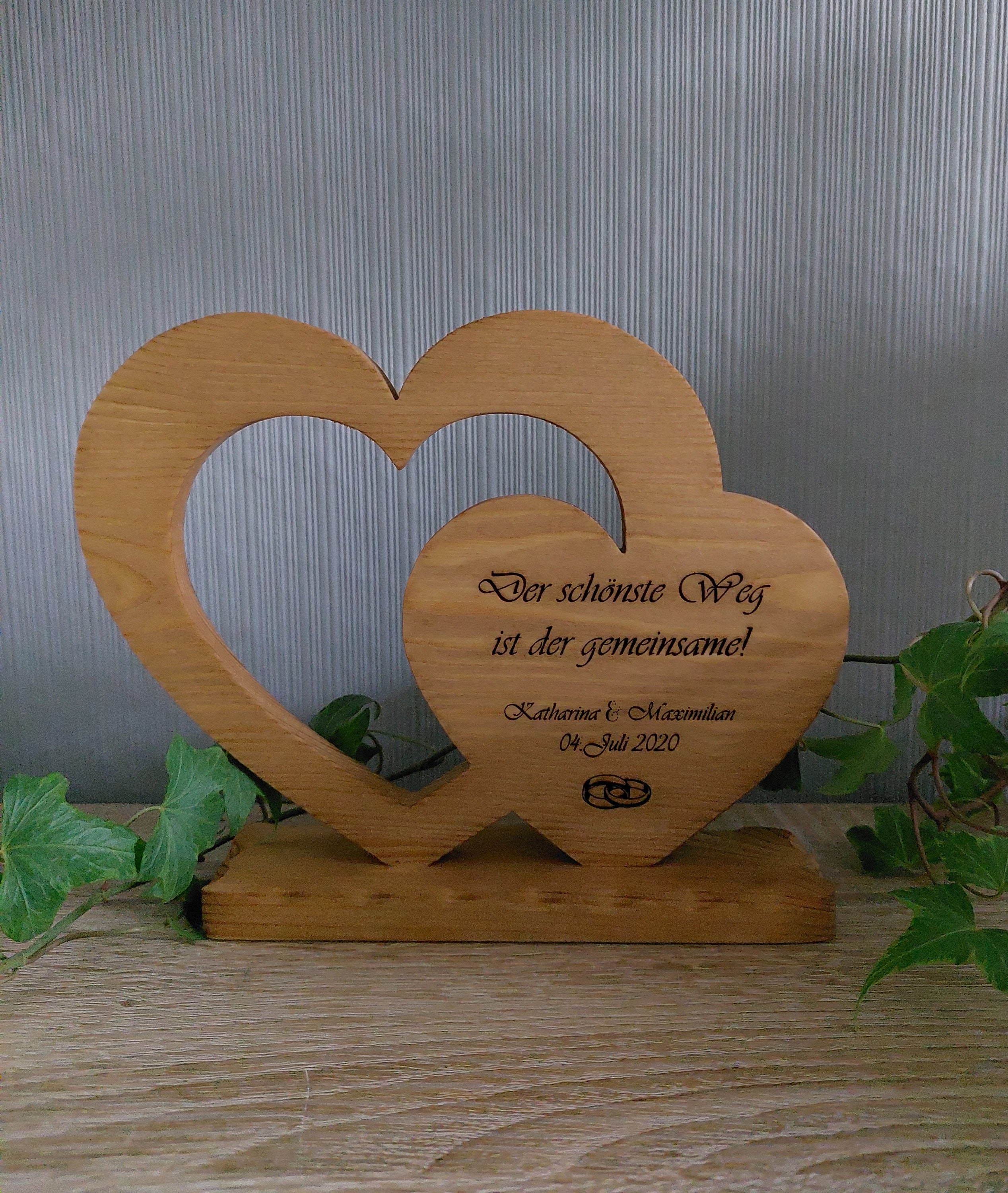 Doble corazón de madera, decoración dispersa corazones de  boda B3cm 72 piezas-06648
