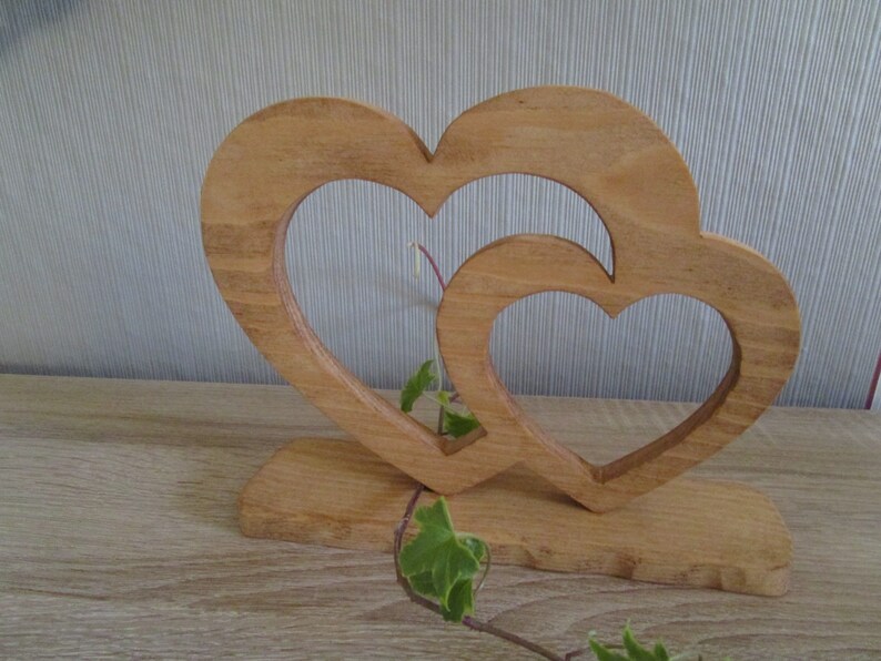 Doppelherz aus Naturholz Hochzeit Herz Geschenk | Etsy
