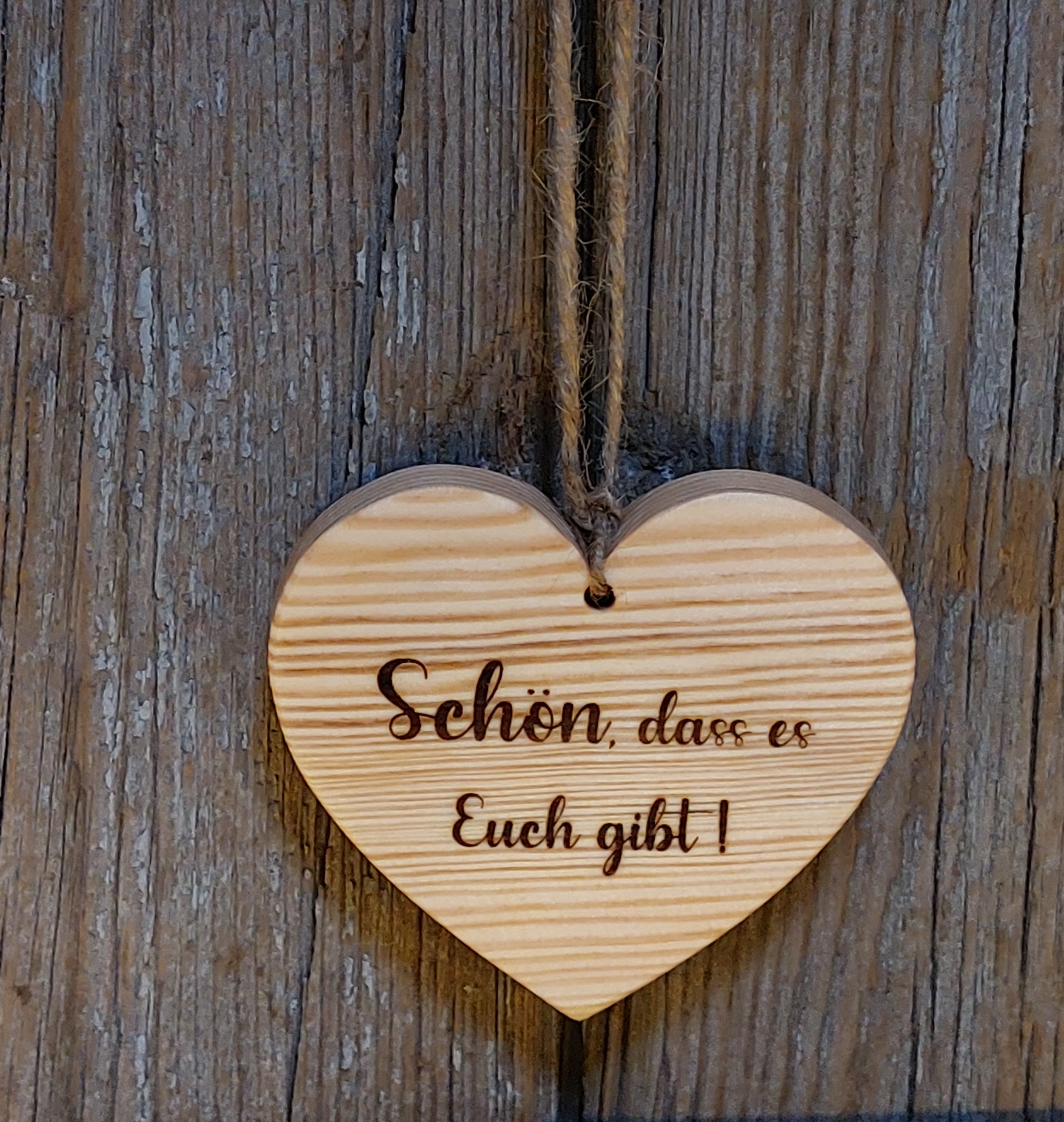 1 Naturholz Herz mit Spruch persönliches Geschenk Etsy.de