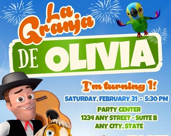 Granja de Zenon Birthday Party Invitation - Personalized Digital Invitation