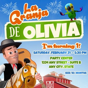 Granja de Zenon Birthday Party Invitation - Personalized Digital Invitation