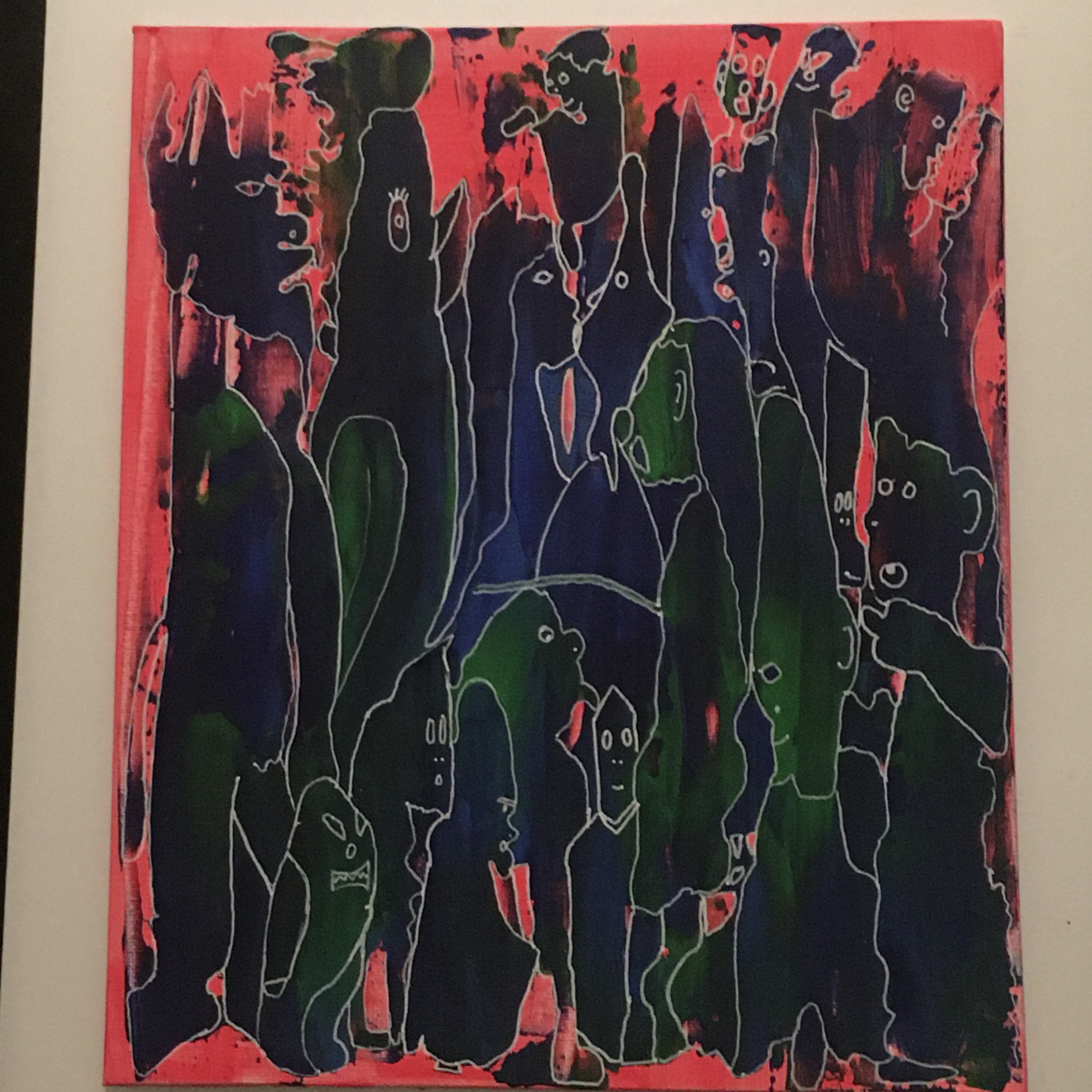 Abstract Character Art Original on Canvas Etsy UK