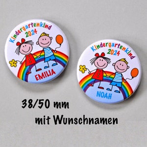 Button kindergarten child 2024 with name, badge daycare child, kindergarten, personalized