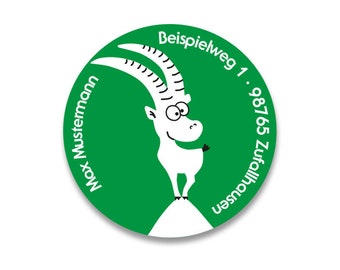 Sticker Steinbock Sternzeichen, personalisiert, Adressaufkleber Steinbock, Aufkleber Adresse, persönlich, 24 Stk.