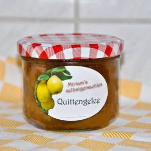 Persönliche Aufkleber für Quittengelee, Quittenlikör, Quitte Marmelade Etiketten, personalisiert, 18 Stk. Bild 3