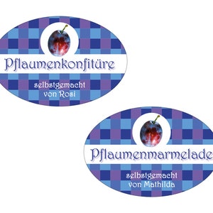 Persönliches Etikett für Zwetschgenmus, Marmelade Aufkleber Zwetschge, Sticker Pflaume, personalisiert, 18 Stk. Bild 3