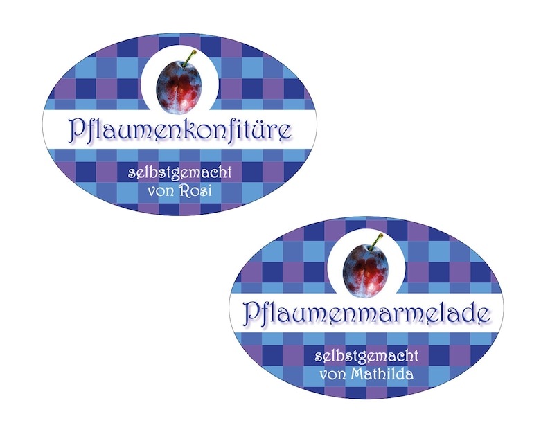 Persönliches Etikett für Zwetschgenmus, Marmelade Aufkleber Zwetschge, Sticker Pflaume, personalisiert, 18 Stk. Bild 3