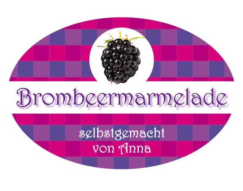Jam labels strawberry or blackberry, personalized, personal stickers, jam stickers personally image 3