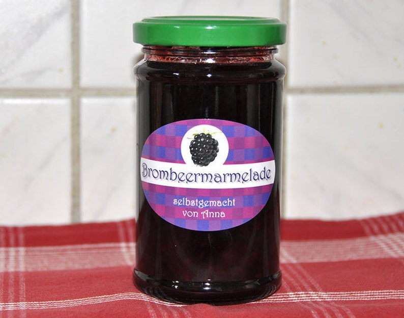 Jam labels strawberry or blackberry, personalized, personal stickers, jam stickers personally image 4
