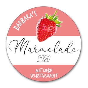 Personal labels for strawberry jam 2024, stickers jam strawberry 2024 personalized, 24 pieces.