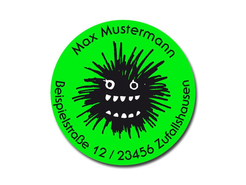 Sticker Monster personalisiert / Adressaufkleber Monster / Aufkleber Monster Adresse Name und Klasse oder Wunschtext / persönlich / 24 Stück Bild 2