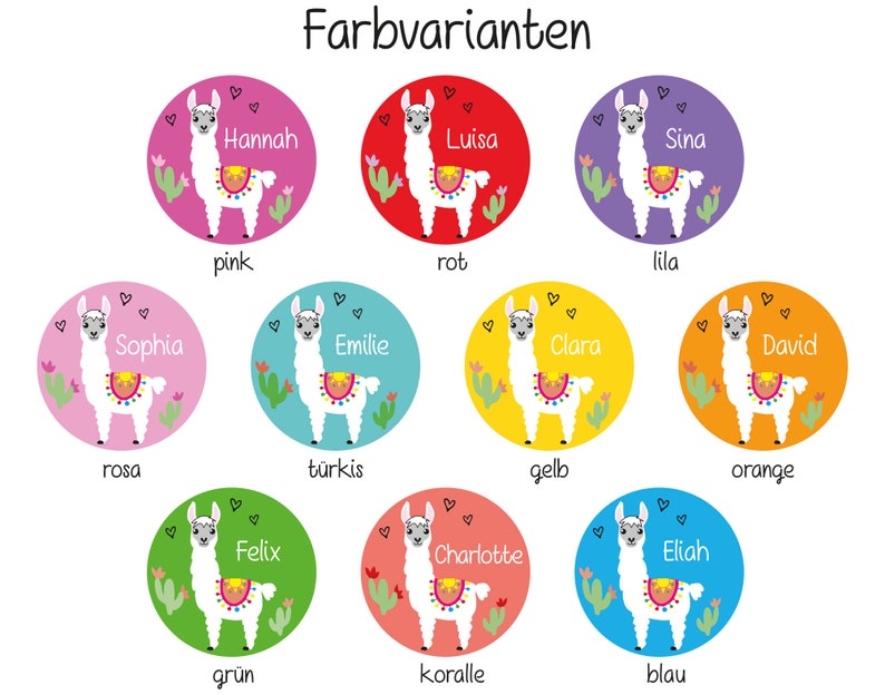 Button Lama personalized with name / Alpaca pin / Birthday gift / with color variations image 3