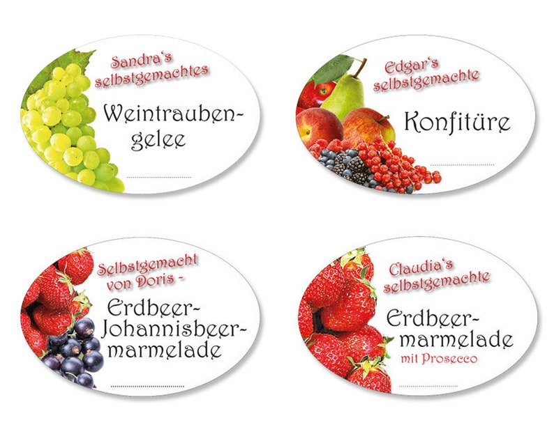 WUNSCHMARMELADE: ganz persönliche Etiketten, eigene Aufkleber für Marmelade, personalisiert, 18 Stk. Bild 3