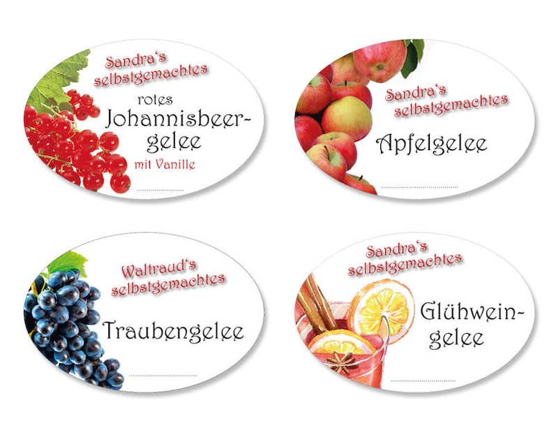 WUNSCHMARMELADE: ganz persönliche Etiketten, eigene Aufkleber für Marmelade, personalisiert, 18 Stk. Bild 4