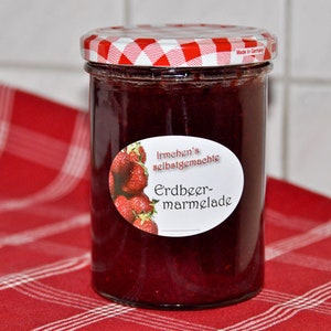Persönliche Aufkleber für Erdbeermarmelade, Marmelade Etiketten Erdbeer, personalisiert, 18 Stk. Bild 3