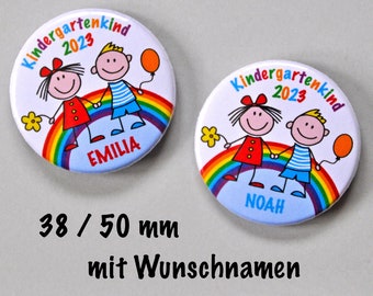 Button kindergarten child 2023 with name, pin daycare child, kindergarten, personalized