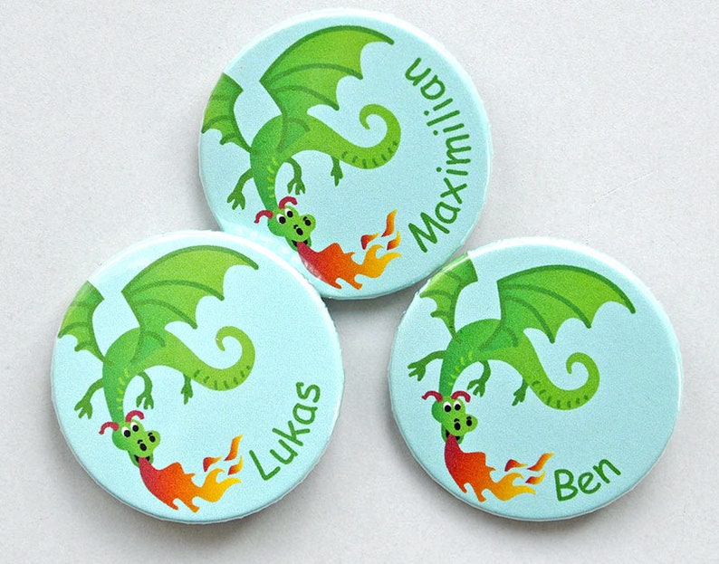 Button dragon with name, personalized, pin dragon, gift children's birthday, personal image 3