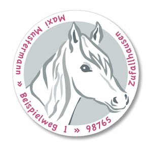 Sticker horse, personalized, address sticker pony, sticker horse with address or desired text, personal, 24 pieces. image 1