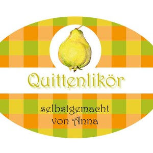 Persönliches Etikett für Quittengelee, Quittenlikör, Marmelade Aufkleber Quitte personalisiert, 18 Stk. Bild 2