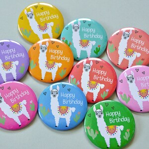 Button Lama personalized with name / Alpaca pin / Birthday gift / with color variations image 4