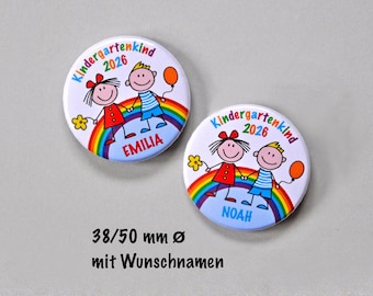 Personalized "Kindergarten Child 2026" button with name, personal badge for daycare child, kindergarten pin 2026