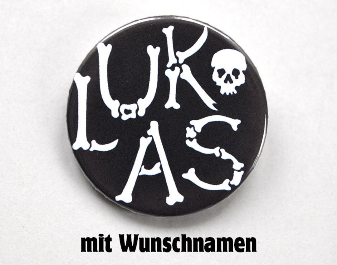 Creepy Button Bones With Desired Name Pin Bones Etsy